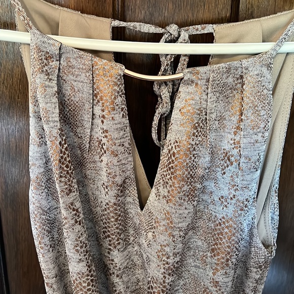 White House Black Market SP Brown/Grey/Taupe Dress - Picture 4 of 6